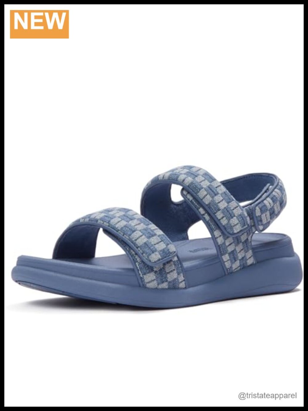 Platform Sandals with Denim Upper Adjustable Straps Comfort Cushioned Footbed
